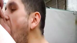 Young homos having hot and steamy bareback threesome