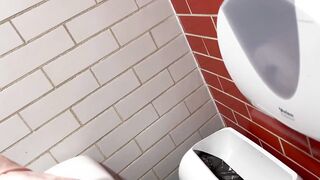 Public Restroom Blowjob with a Mysterious Brunette