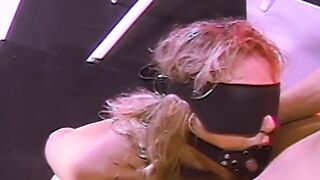 Submissive dyke fingered while eating BDSM pussy