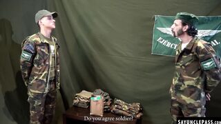 Kinky soldier got into a foursome fun with Sergeant Joris Leonard