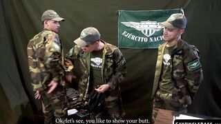 Kinky soldier got into a foursome fun with Sergeant Joris Leonard