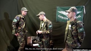 Kinky soldier got into a foursome fun with Sergeant Joris Leonard