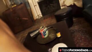 TeensFuckingDads.com - Good looking brunette bitch takes doggystyle fucking from dadd