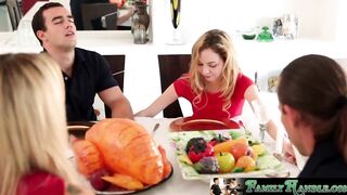 FamilyHandle.com - Angel Smalls has some fun with stepbro on thanksgiving day