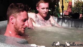 Big dicked Corey Gunz and Dom Ty jack off their dicks while in jacuzzi