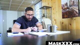 MaskXXX.com - Big cock professor Zack's solo masturbation at home in a wild scene