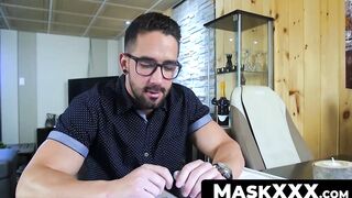 MaskXXX.com - Big cock professor Zack's solo masturbation at home in a wild scene