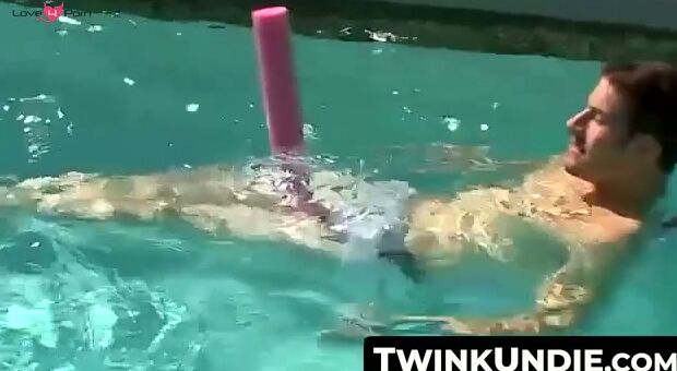 TwinkUndie.com - Zack and Mike's poolside uncut cock jack off session