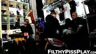 FilthyPissPlay.com - Gay deviants tie up friend for spanking and rough BDSM play