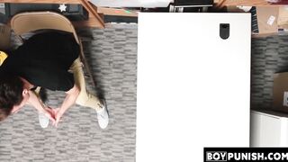 BoyPunish.com - Young perpetrator's bouncing ride on a officer's huge black cock in a