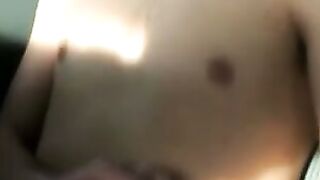 Solo car jerking off amateur tattooed twink in the back