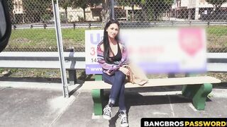 BangbrosPassword.com - Beautiful brunette with fine tits and ass gets a rough hard fu