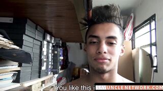 SayUncleNetwork.com - Raw dick in ass and cum in mouth for this Latino first-timer