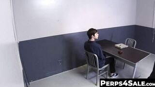 Sweet Shoplifter Sucks Officers Big Cock During Inspection