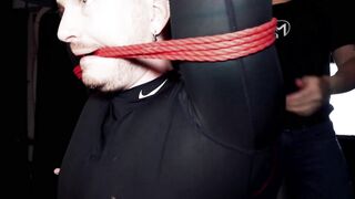 Jock Master Sim punched and fucked with a massive dildo the big butt of sexy Abysse A