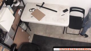 SayUncleNetwork.com - Twink shoplifter rides officer's bare cock hard to earn his fre