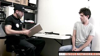 SayUncleNetwork.com - Twink shoplifter rides officer's bare cock hard to earn his fre