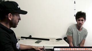 SayUncleNetwork.com - Twink shoplifter rides officer's bare cock hard to earn his fre