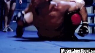 MuscleJockBound.com - Inked hunk choked and dominated in a rough BDSM match, defeated