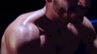 MuscleJockBound.com - Inked hunk choked and dominated in a rough BDSM match, defeated