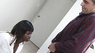 Ebony teen schoolgirl dicked by pervy mature principal