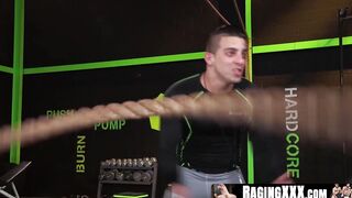 RagingXXX.com - Hardcore anal fucking at the gym with three muscular hunks