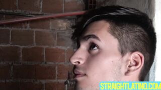 Slender gay Ross stuffed his mouth with an enormous cock for cash