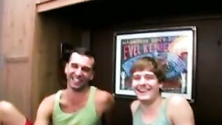 After a twink blowjob comes a really nice doggy style shag