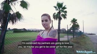 Outdoors Agent Spanish Hottie Siliva Ruby Gets Her Inked Bombshell Body with shaven snatch plowed