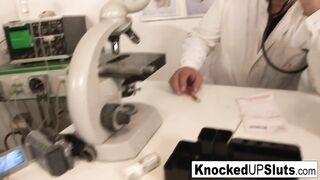 Knocked up red haired blows and fucks into the doctor
