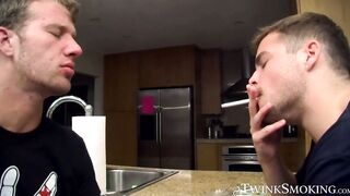 Hardcore smokers Jake Parker and Dustin Fitch shoot loads on each others faces while
