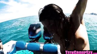 TeenGroupSex.com - JMac gives naughty chicks his big dick on their boat