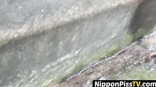 NipponPissTV.com - Naughty Japanese babe peeing outdoors for voyeur pleasure on camer