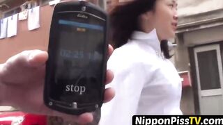NipponPissTV.com - Naughty Japanese babe peeing outdoors for voyeur pleasure on camer