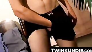 TwinkUndie.com - Alexx's weird undie fetish jerk off and passionate cumshot