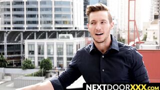 NextDoorXXX.com - Jock's precum drips as he strokes his big boner solo