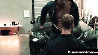 DisruptiveMovie.com - Mechanic Roman Todd bends twink Brandon Anderson over for a qui