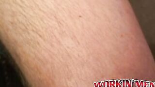 Mature chubby amateur strokes his small dick and cums