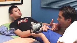 Two good looking butt pirates have steamy anal fuck session
