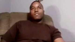Cute black amateur stretching older white perv