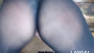 German MILF's Big Ass in Nylon on a Bar Stool