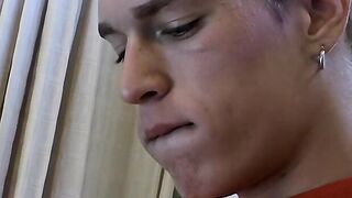 Attractive Yuri fires up his cig and sits on the toilet for his hot smokin and stroki