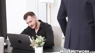 Secretaries Audrey Royal and Jupiter Jetson share coworkers cocks with Angelina Moon