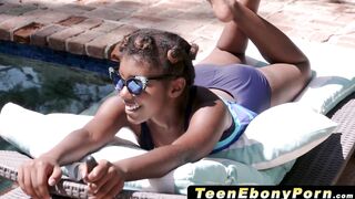 TeenEbonyPorn.com - Attractive black teen Daizy Cooper takes a big cum blast in mouth