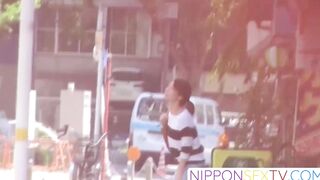 NipponSexTV.com - Voyeur outdoor video captures young Japanese girls pissing
