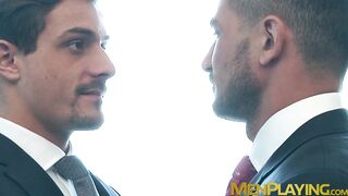Steamy and sloppy gay sex in the office with horny boss