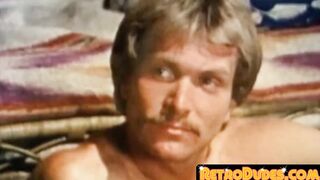 RetroDudes.com - Hairy muscular gay group breeding session turns wild quickly