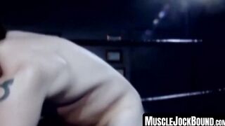 MuscleJockBound.com - Wrestler's dominance over lover with his massive cock in an int