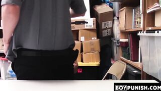 BoyPunish.com - Young shoplifter's raw ass payment for his crimes with a horny office