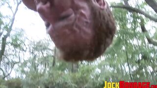 Sadistic Mulengro restrained Derek Pain upside down to give him a nipple torment
